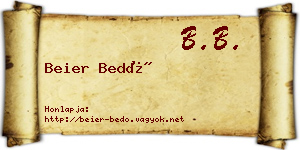 Beier Bedő névjegykártya